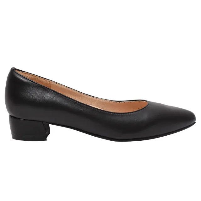 【Ann’S】高個子女孩&跟鞋初學者-素面頂級綿羊皮低跟包鞋3cm(黑)