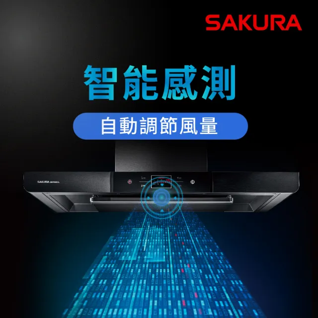 【SAKURA 櫻花】歐化除油煙機渦輪變頻智能風控系列90CM(DR7796SXL 原廠安裝-官方直營)