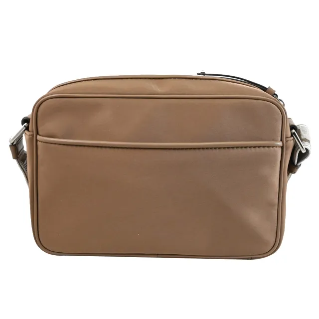 【Michael Kors】JET SET 金屬LOGO尼龍拼接寬背帶方包斜背包(棕色)
