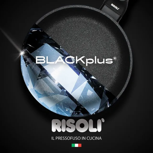 【RISOLI 里索利】黑鑽頂級1810系列不沾單柄深炒鍋24cm