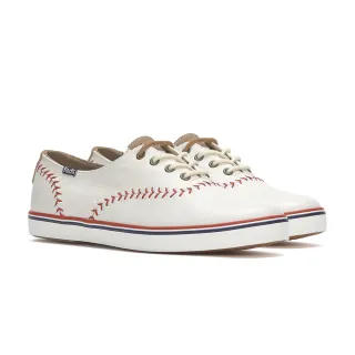【Keds】CHAMPION LEATHER PENNANT 經典皮革奶油白棒球造型鞋(WH54430)