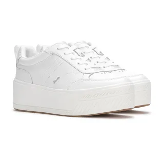 【Keds】SKYLER II  小心機厚底皮革小白鞋(WH68277)