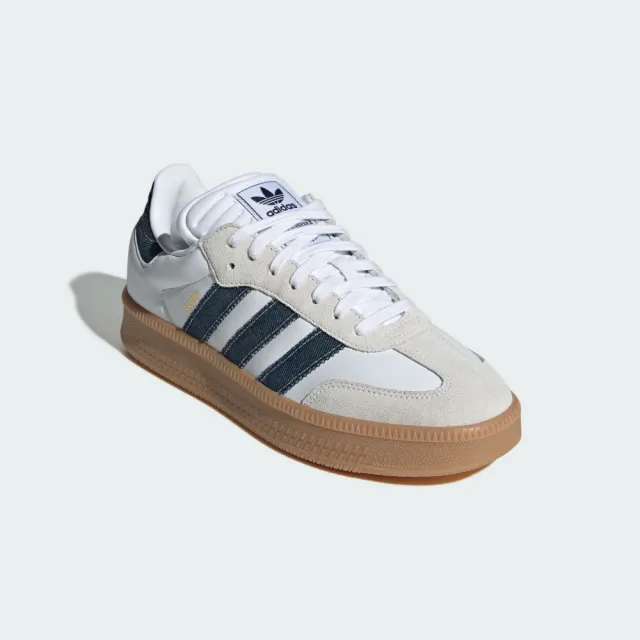 【adidas 愛迪達】SAMBA XLG 運動休閒鞋(JQ7440 男鞋/女鞋 ORIGINALS厚底休閒鞋 白x牛仔藍)