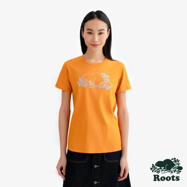 【Roots】Roots女裝- NOVELTY BEAVER 短袖上衣(沙漠橘)