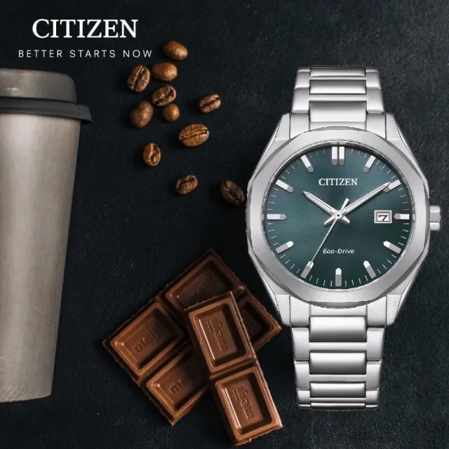 【CITIZEN 星辰】GENTS 八角形經典 光動能腕錶 石英錶-靛藍 38mm(BM7620-83X)
