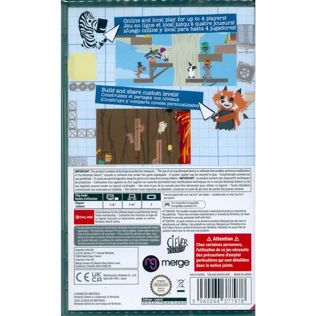 【Nintendo 任天堂】NS Switch 超級雞馬 鄰居版 Ultimate Chicken Horse(中英日文歐版)