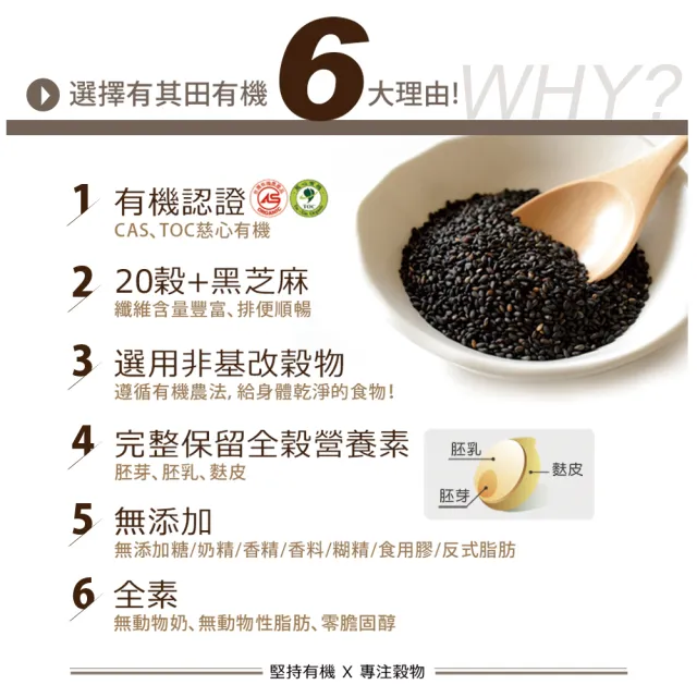 【有其田】有機黑芝麻藜麥養生組-芝麻植物奶x1罐+三色藜麥粉x1罐(有機藜麥/芝麻粉/有機穀粉)