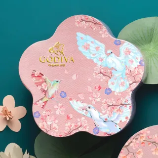 【GODIVA】春季片裝巧克力花形鐵盒15片裝