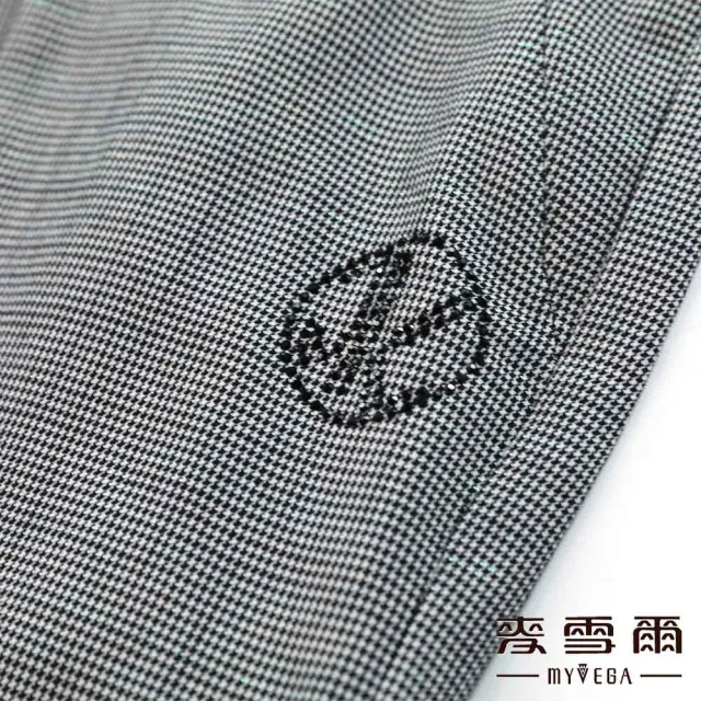 【MYVEGA 麥雪爾】千鳥格紋拉鍊口袋鬆緊後腰八分寬褲-黑(錐形褲/)