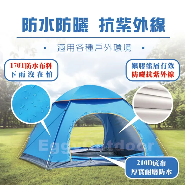 【Petvibe】全自動速開單門1-2人拋帳1入(速開帳篷/秒開帳/沙灘帳篷/自動帳篷/速開帳篷/野餐帳篷/簡易帳)
