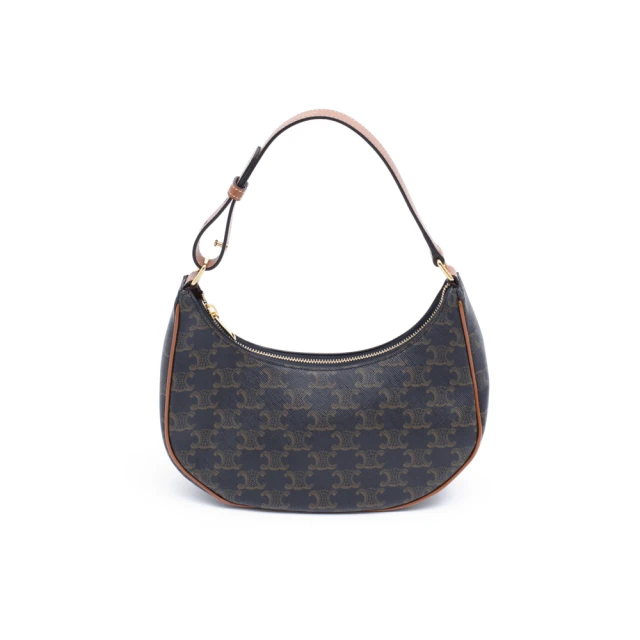 【CELINE】TRIOMPHE AVA 經典老花 小牛皮 半月包 肩背包(193952BZJ01BC/04LU)
