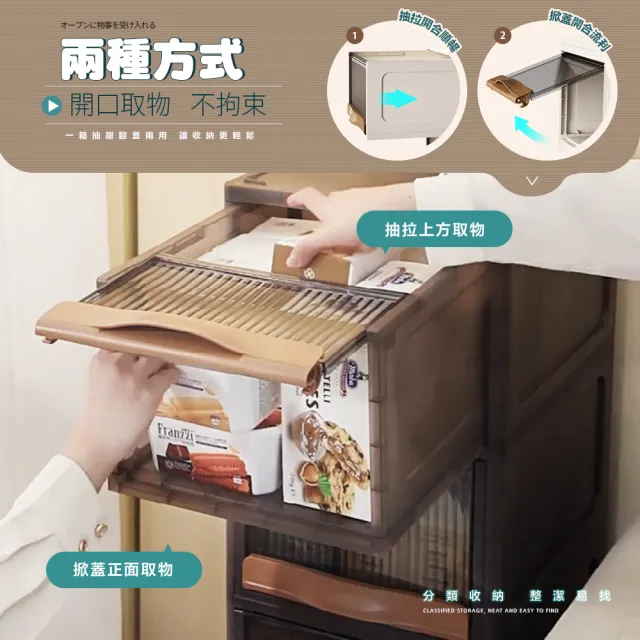 【FL 生活+】46公升特大款 抽屜式可掀蓋疊加耐重收納箱(收納櫃 收納盒 抽屜收納 抽屜櫃 FL-310)