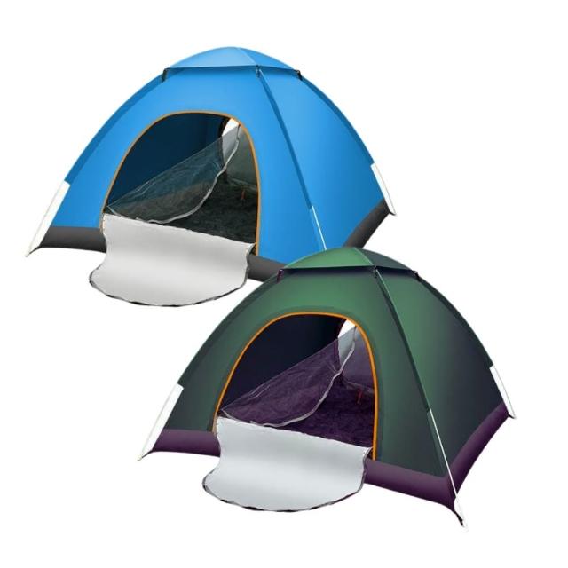 【Petvibe】全自動速開雙門3-4人拋帳1入(速開帳篷/秒開帳/沙灘帳篷/自動帳篷/速開帳篷/野餐帳篷/簡易帳)