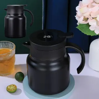 【好茶好壺】升級智能顯溫316不鏽鋼保溫燜茶壺-1000ml(真空保溫壺 泡茶壺 保溫壺 養生壺 茶水分離 悶茶壺)