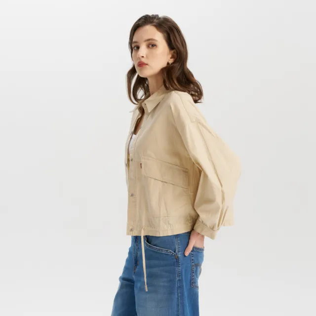 【LEVIS】女款 休閒外套 雙口袋 收腰綁帶 舒適外套 熱賣單品 002YL-0001