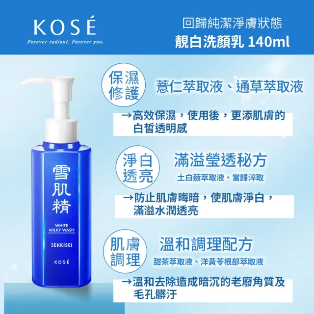【KOSE 高絲】雪肌精 靚白洗顏乳 140ml