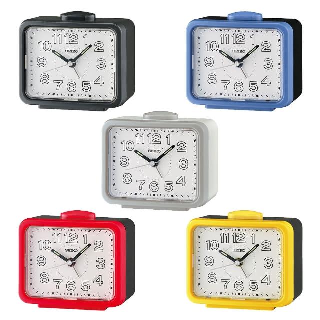 【SEIKO 精工】滑動式靜音秒針 大數字鬧鐘-5色可選 送禮 禮物(QHK061系列/速)