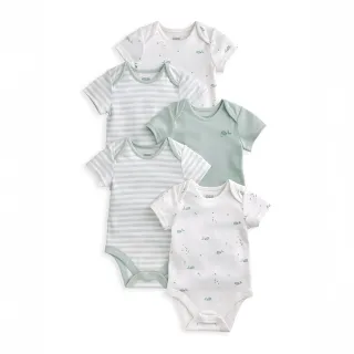 【Mamas & Papas】鯨魚泡泡-短袖包屁衣5件組(5種尺寸可選)