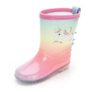 【ARNOR】童鞋  動物派對 雨鞋/輕量 防水 輕量 彩虹粉(ASKL40373)