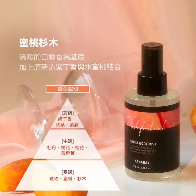【BANANAL】韓國胺基酸頭髮身體香氛噴霧125ml(清新舒緩/可當香水使用/5款香味任選)