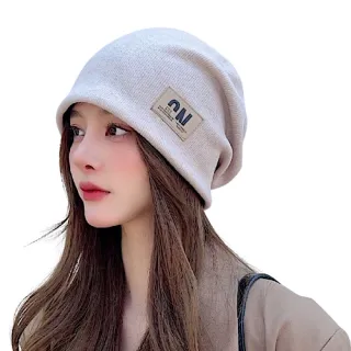 【89 zone】法式百搭優雅透氣保暖 運動帽 堆堆帽 騎行帽 套頭帽 針織帽 頭巾帽(灰/藏青/米)