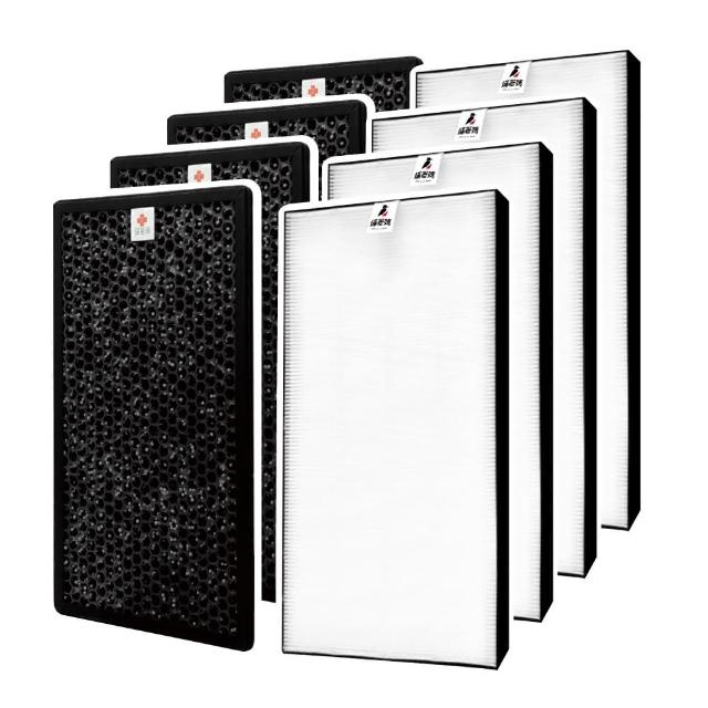 【蟎著媽】高效型濾網4套優惠組(適用夏普 SHARP KC-JD60T-W KC-JD70T-W FZ-D60DFE FZ-D60HFE 空氣清淨機)