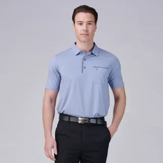 【Emilio Valentino 范倫鐵諾】男短袖POLO衫 吸濕排汗 機能彈力  口袋 POLO衫 台灣製造(66-5V9122)
