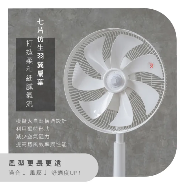 【KINYO】14吋無刷遙控靜音省電DC扇/DC循環扇  附無線遙控器/可升降/12檔風速/12H定時 DCF-1408