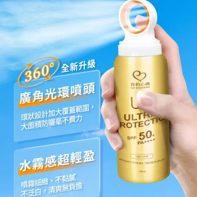 【我的心機】亮白保濕涼感防曬噴霧SPF50+ PA++++ 150ml(兩款任選)