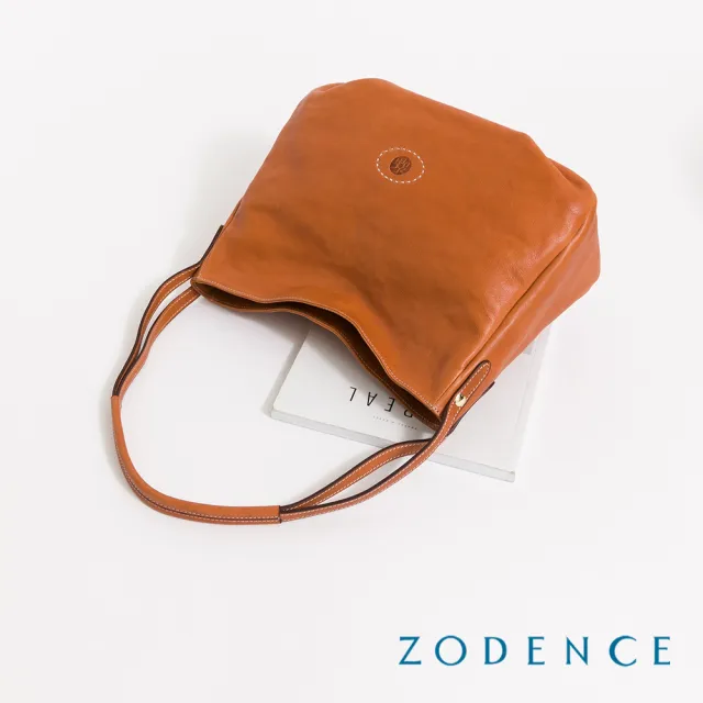 【ZODENCE 佐登司】HAN義大利植鞣革HOBO單肩包(經典駝)