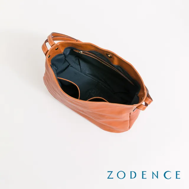 【ZODENCE 佐登司】HAN義大利植鞣革HOBO單肩包(經典駝)