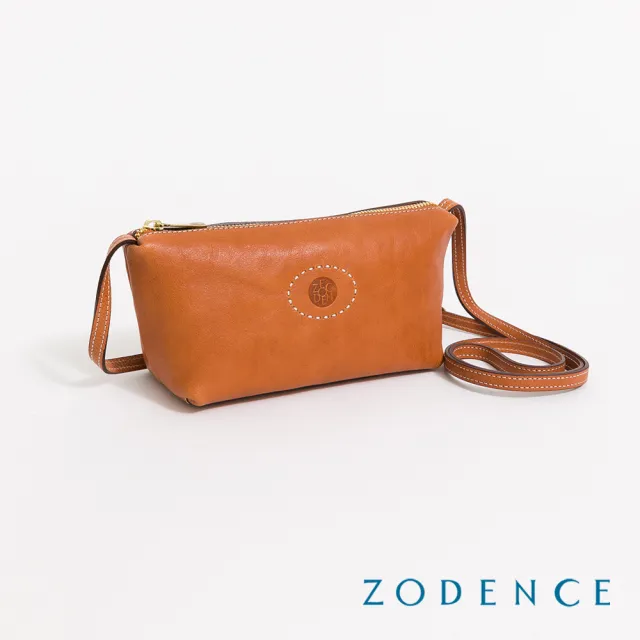 【ZODENCE 佐登司】HAN義大利植鞣革船型斜背手機包(經典駝)