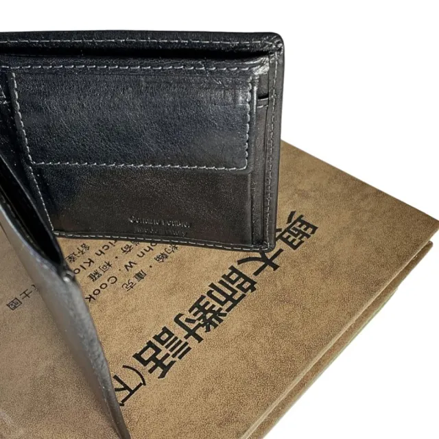 【iTa.a】100%義大利Tuscany製。100%頭層植鞣牛革(內翻袋∕卡片層男用皮夾-拉不拉多黑)