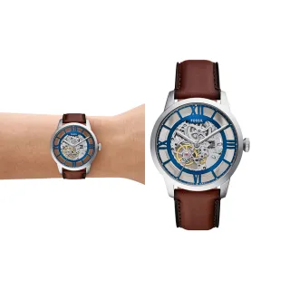 【FOSSIL 官方旗艦館】Townsman 摩登都會機械手錶 棕色真皮錶帶 44MM ME3267 雙12限定