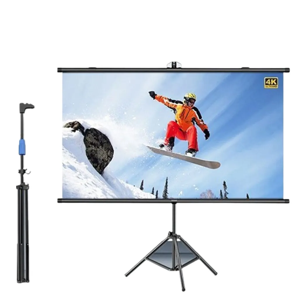 【同仁四季】4K金屬 Ultra畫質 投影布幕 金屬布幕 布幕 抗光幕布 露營布幕(84寸16:9小視角壁挂支架兩用)