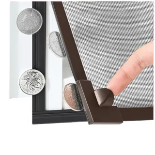 【樂多家居】60*100CM兩件裝 紗窗 魔術貼磁鐵窗戶簾 金剛網 隱形紗窗(家用自粘式 簡易安裝)