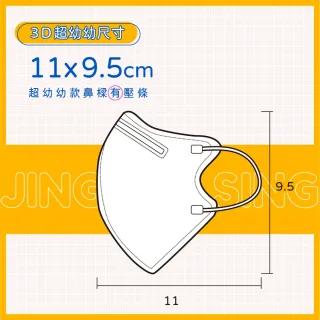 【淨新】2-5歲幼幼 兒童3D立體醫療用口罩(50入/盒 細繩不勒耳 口罩國家隊)