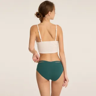 【Anden Hud】抗菌系列．交叉美臀中腰三角內褲(濃郁綠-蔥條蝴蝶結)