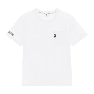 【PLAYBOY】涼感口袋圓領T-SHIRT(白色)