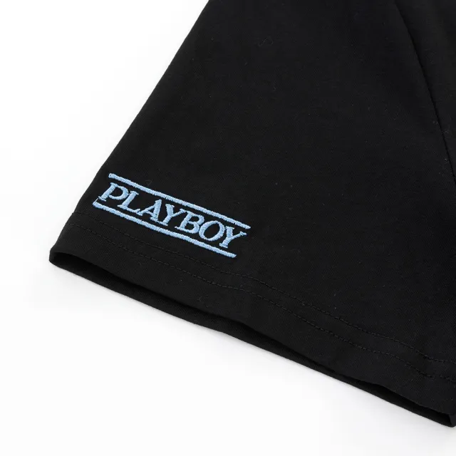 【PLAYBOY】涼感口袋圓領T-SHIRT(黑色)