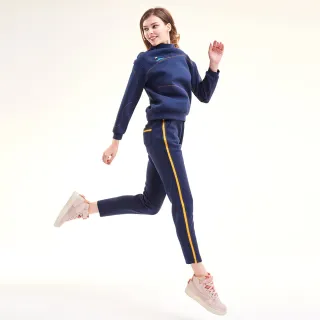 【MYVEGA 麥雪爾】撞色車線立領長褲套裝下身-深藍