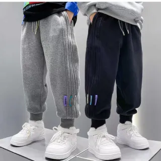 【小衣衫童裝】中大男童運動褲春秋款三標休閒長褲(1140303)