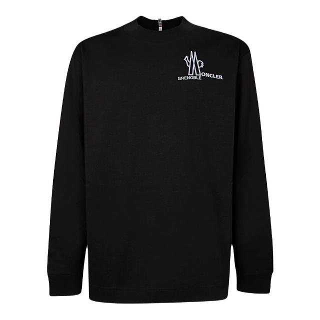 【MONCLER】男款 品牌LOGO 圓領長袖T恤-黑色(S號、M號)