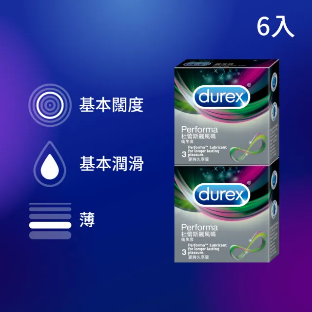【Durex 杜蕾斯】飆風碼保險套3入x2(共6入-避孕套/衛生套/持久溫存系列)