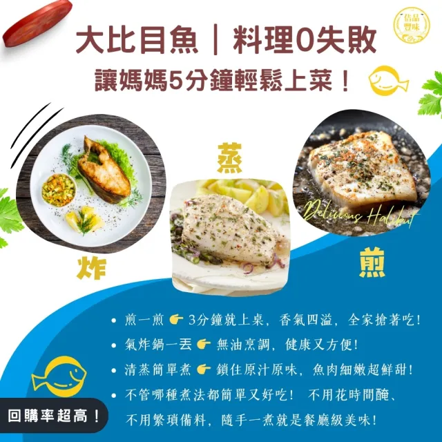 【佶品豐味】格陵蘭大比目魚超厚切無肚洞600g 4片(600g±30%/片 包冰保鮮不失溫)