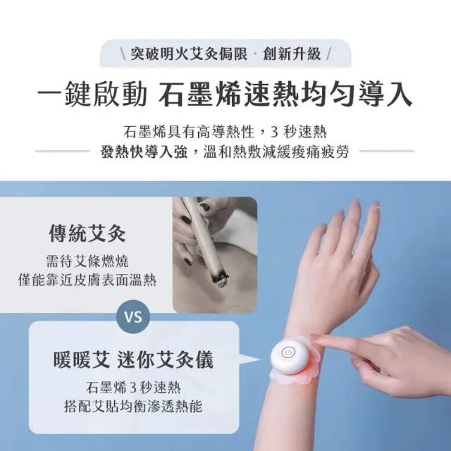 【3ZeBra 三隻斑馬】暖暖艾｜迷你艾灸儀(附30入艾貼/溫灸儀 熱敷器 父親節禮物)
