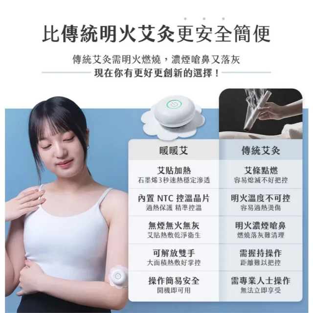 【3ZeBra 三隻斑馬】暖暖艾｜迷你艾灸儀(附30入艾貼/溫灸儀 熱敷器 父親節禮物)