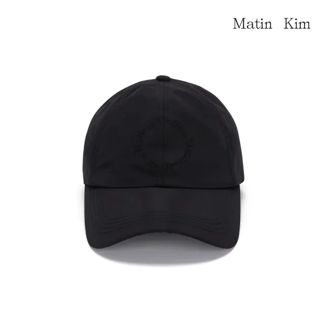 【MATIN KIM】官方旗艦 刺繡圓標LOGO棒球帽(黑色)