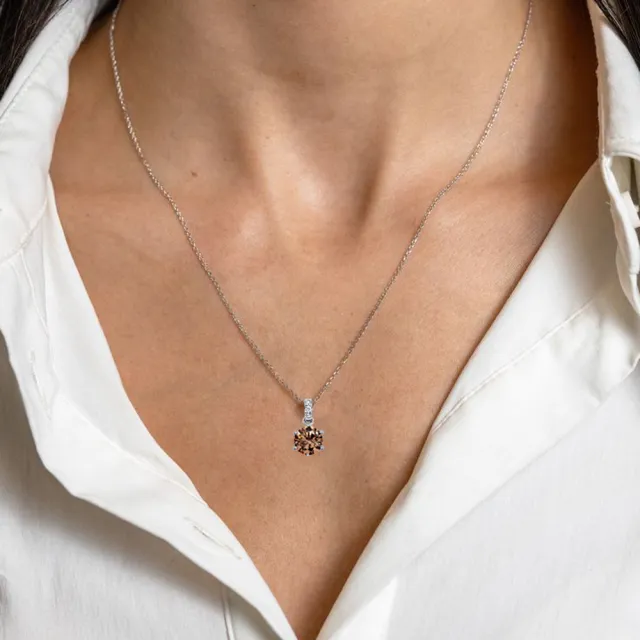 【CTJ】年貨節!1克拉 Fancy Yellowish Brown 18K金 香檳彩鑽 天然鑽 鑽石項鍊(天然珠寶 限時優惠)