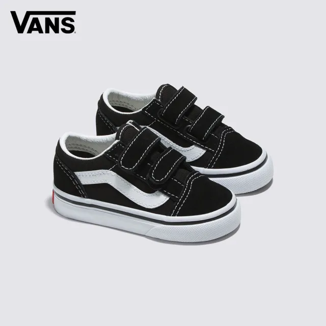 【VANS】官方旗艦 Old Skool V 小童款黑白色滑板鞋/休閒鞋(童鞋)